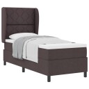  Box Spring Seng med Madrass   Mørk Brun 80x200 cm Stoff
