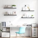 vidaXL Flytende vegghyller 4 stk h?yglans gr? 90x23,5x3,8 cm MDF