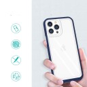 Hurtel Gjennomsiktig 3-i-1-etui for iPhone 13 Pro blå ramme Geldeksel