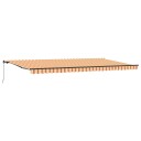 Manuell Uttrekkbar Markise Gul og Orange 600x350 cm