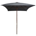 vidaXL Parasoll med trestang 200x300 cm antrasitt