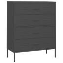  Kommode antrasitt 80x35x101,5 cm stål 8720286565162