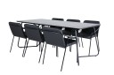 Venture Home Petra Spisegruppe 190 cm Rektangulær med 6 Tvista Stoler Sort