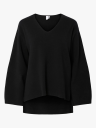 Y.A.S Elma Long Sleeve V Neck Knit Pullover Sort XS