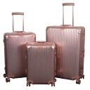 Borg Living Aluminiumskofferter - 3 stk. Sett - Luksuriøse reisekofferter - Rosa-gull med TSA-lås