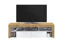 Bootsma TV-Benk 180 cm - Brun/Hvit