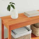  Konsollbord med hylle med lagring Voksbrun 110 x 40 x 75 cm Heltre furu