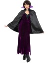 Dark Queen Cape Svart Kappe med Krave Onesize