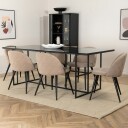 Spisegruppe Venture Home Lund med 6 Valentina Stitcthes Stoler Polyester