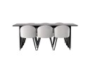 Venture Home Vail Spisegruppe 200 cm Rektangulær med 6 Velvet Stoler Sort