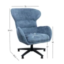 Lenestol HOME4YOU Karolina 80x40xh85 cm, melamin med eikebark - Blå