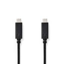 Nedis USB-kabel | USB 3.2 Gen 1 | USB-C™ Hann | USB-C™ Hann | 60 W | 4K@60Hz | 5 Gbps | Nikkel belagt | 2.00 m | Rund | PVC | Sort | Boks