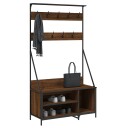  Klesstativ med skooppbevaring brun eik 100x41x184 cm 8721012196537