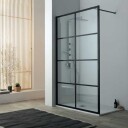 Lavabo Walk-in dusjvegg 120x200 cm, klart glass/ sort matt