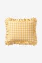 Ellos Home   Putetrekk Sonneli Check Frill PC i bomull   Gul