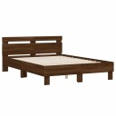 vidaXL Sengeramme med hodegavl brun eik 120x190 cm konstruert tre 8721012246713
