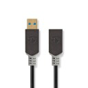 Nedis USB 3.2 Forlengelseskabel 2m USB-A Hann til USB-A Hun Antrasitt