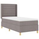  Boksmadrass med madrass og LED Taupe 90x190 cm Stoff
