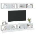 vidaXL Vegghengte TV-benker 4 stk hvit 100x30x30 cm