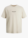 Jack and Jones Junior Vesterbro Tee Short Sleeve Crew Neck Junior Beige 152