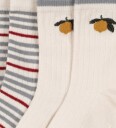 Konges Sløjd Sokker   2 pack   Blue Stripe/Lemon   Konges Sløjd   25/28   Sokker Beige Brun Grå Gul Hvit Rød   25 28