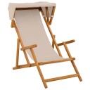 vidaXL Hage Stol 3 Posisjon Solid Eucalyptus Tre Beige
