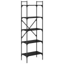  Bokhylle Svart Eik 56 x 32 x 174 cm Konstruert tre