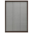 Plissert insektskjerm for vindu aluminium brun 80x120 cm
