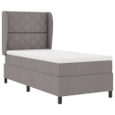  Bokspring Seng med Madrass i Taupe 100x200 cm Stoff
