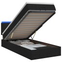 vidaXL Ottoman Seng med Madrass og LED Svart 100 x 200 cm Stoff