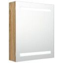  LED speilskap til bad eik 50x14x60 cm