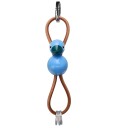 Kay Bojesen Fugl Sølvtonet Metal Nøglering Med Naturlæder Blå - Blue - 4.5 CM