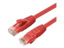 MicroConnect - Koblingskabel - RJ-45 (hann) til RJ-45 (hann) - 15 m - 5 mm - UTP - CAT 6a - halogenfri, innendørs, formstøpt, rund, uten hindringer - rød