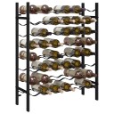 vidaXL Vinstativ for 48 flasker metall svart