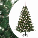vidaXL Kunstig juletre med julekuler 210 cm 300 LED-lys Varmhvit