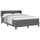  Box Spring Seng med Madrass Mørkegrå 160x200 cm Stoff