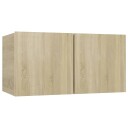 vidaXL Hengende TV-benker 2 stk sonoma eik 60x30x30 cm