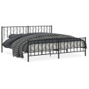 vidaXL Sengeramme i metall med hode- og fotgavl svart 200x200 cm 8721012249950