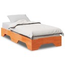  Sengeramme uten madrass stablebare voksbrun 75x190 cm heltre 8721158636874