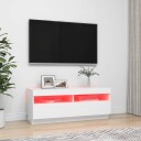 vidaXL TV-benk med LED-lys hvit 100x35x40 cm