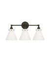 Visual Comfort Parkington 24" Three Light Bath Bar Bronze/White glass