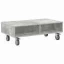 vidaXL Sidebord med hjul Betonggrå 90 x 50 x 30 cm Konstruert tre