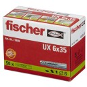 Fischer universaldybel UX 6x35mm - 50 stk Grå Nylon