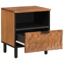  Nattbordskap med skuff Brun 40 x 33 x 46 cm Massiv mango tre