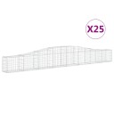 vidaXL Gabionkurver buede 25 stk 400x30x40/60 cm galvanisert jern