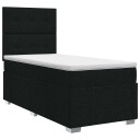 vidaXL Kontinentalseng med madrass Svart 90 x 200 cm Stoff