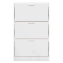 vidaXL Skoskap h?yglans hvit 63x24x103 cm konstruert tre