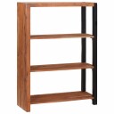  Bokhylle Brun svart 80 x 30 x 110 cm Solid akasietre