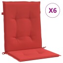 vidaXL Hage stolputer 6 stk. Rød 100 x 50 x 3 cm