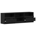  TV skap med skuff Svart 150 x 33.5 x 45 cm Konstruert tre